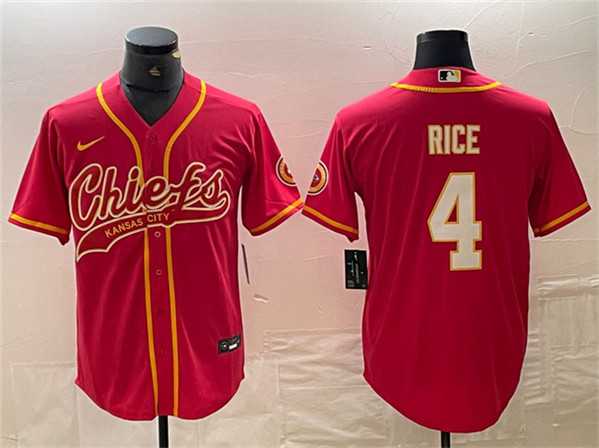 Men's Kansas City Chiefs #4 Rashee Rice Red Cool Base Stitched Baseball Jerseys,We sell and wholesale Men's Kansas City Chiefs #4 Rashee Rice Red Cool Base Stitched Baseball Jerseys on line form chian!